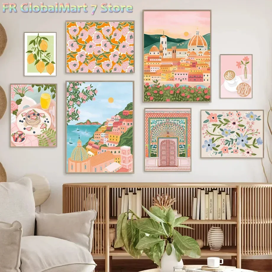 1pc Diamond painting  Santorin - Resin Art Wallpaper recension och pris