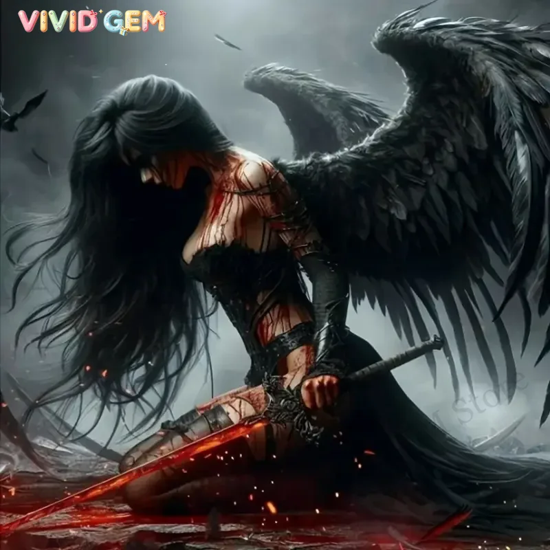 VIVID GEM Fallen Angel DIY 5D  - Resin Art Wallpaper recension och pris