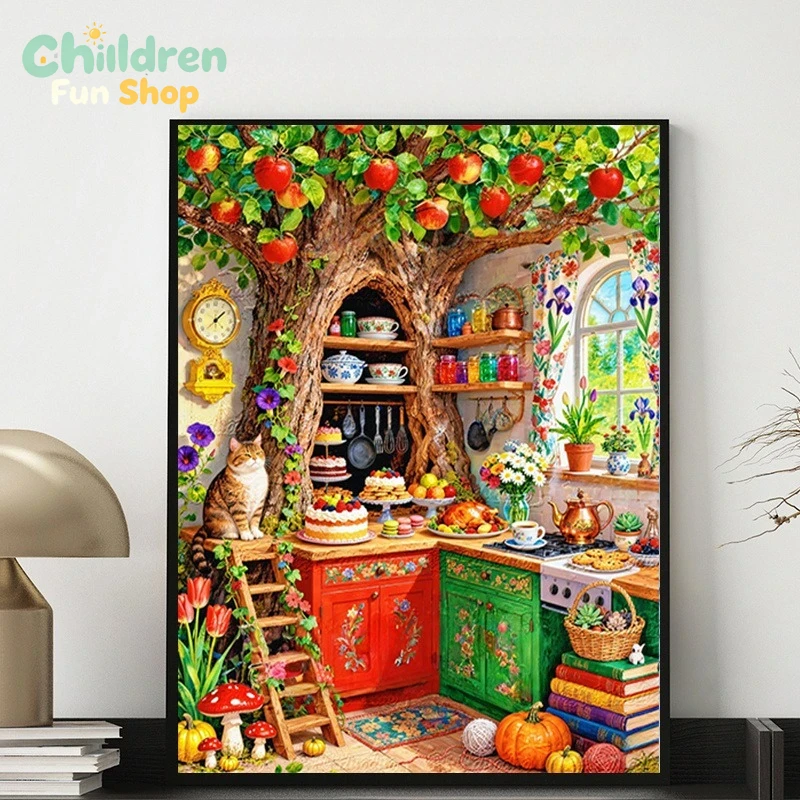 Whimsical Tree‑Hollow Kitchen  - Resin Art Wallpaper recension och pris